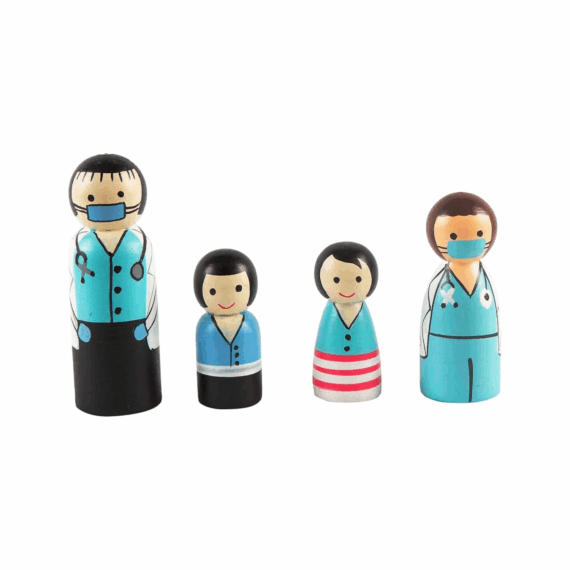 Channapatna Wooden Doctors Family Dolls Set - Image 2