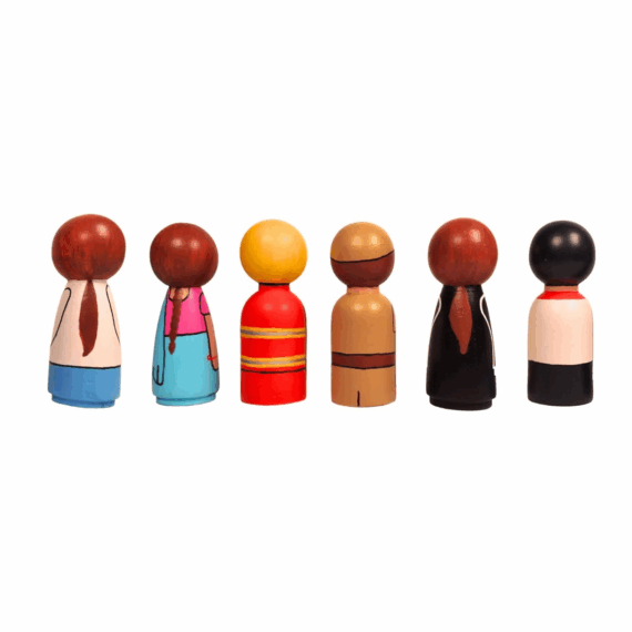 Channapatna Wooden Essential Workers Dolls Set - Image 3