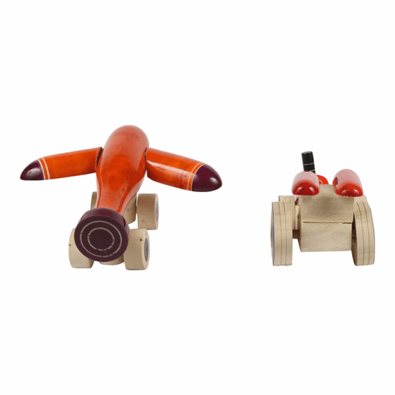 Channapatna Wooden Pull-Along Tractor, Aeroplane - Image 3
