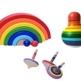 Channapatna Wooden Rainbow Stacker & Tops